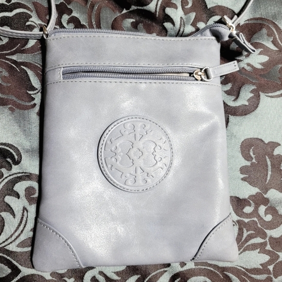 Charming Charlie Crossbody Purse with Adj. Straps ~ Dusty Blue Gray - Picture 1 of 11
